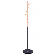 Cuier tip pom din metal Sersimo, 6 agatatoare, 180cm, negru maro