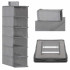Organizator dulap Sersimo, 6 compartimente, textil, 120cm, gri [11]