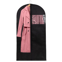 Husa transport haine, pe umeras, impermeabila cu fereastra, negru, 60x150 cm Husa transport haine, pe umeras, impermeabila cu fereastra, negru, 60x150 cm