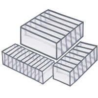 Set 3 organizatoare sertar pliabile pentru sosete/lenjerie, gri Set 3 organizatoare sertar pliabile pentru sosete/lenjerie, gri