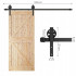 Sistem glisant pentru usa, sina metalica ghidaj 183 cm, 2 role, montaj pe perete, negru [4]