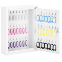 Cutie metalica din otel pentru 42 chei, echipata, 35x27x8cm, alba