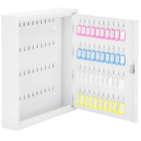 Cutie metalica din otel pentru 80 chei, echipata, 45x38x8cm, alba Cutie metalica din otel pentru 80 chei, echipata, 45x38x8cm, alba