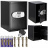 Seif electronic standard cu cifru si cheie, 350x500x360 mm, Otel, Negru [3]