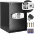 Seif electronic standard cu cifru si cheie, 350x500x360 mm, Otel, Negru [9]