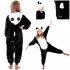 Pijama tip salopeta pentru copii, model panda, marime 125-140cm [5]