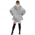 Patura tip hanorac, cu maneci, gluga si buzunare, material plus, marime universala, gri [24]