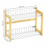 Suport organizator multifunctional cu 2 etaje, bambus si metal, 33x14x25cm [17]