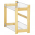 Suport organizator multifunctional cu 2 etaje, bambus si metal, 33x14x25cm [5]