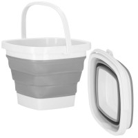 Lighean pliabil, patrat, din plastic si silicon, 24x19cm, 5litri, gri Lighean pliabil, patrat, din plastic si silicon, 24x19cm, 5litri, gri