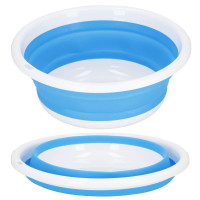 Lighean pliabil, rotund, din plastic si silicon, 31x13cm, 4.5litri, albastru Lighean pliabil, rotund, din plastic si silicon, 31x13cm, 4.5litri, albastru