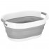 Cos de rufe pliabil tip lighean, cu manere, din plastic si silicon, 62x44x28cm, 39litri, gri [3]