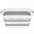 Cos de rufe pliabil tip lighean, cu manere, din plastic si silicon, 53x38x24cm, 24litri, gri [14]