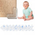 Set 10 protectii colturi pentru siguranta copii, drepte, 40x15mm, silicon, transparent [14]