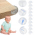 Set 10 protectii colturi pentru siguranta copii, rotunde, 30x25mm, silicon, transparent [17]