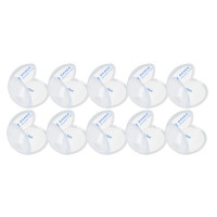Set 10 protectii colturi pentru siguranta copii, drepte, 40x20mm, silicon, transparent