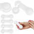 Set 4 sigurante blocator sertare si usi, plastic rezistent, fixe, 9.5 cm, alb [17]