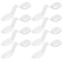 Set 8 sigurante blocator sertare si usi, plastic si silicon, ajustabile, 19 cm, alb