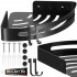 Raft de baie pentru colt cu 2 sisteme instalare pe perete, aluminiu, 30x22x4cm, negru [3]
