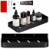 Raft de baie cu 2 sisteme instalare pe perete, aluminiu, 30x12x4cm, negru [22]