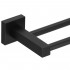 Suport prosoape pentru baie cu 2 sisteme de instalare, 2 brate, din aluminiu, 50x11cm, negru [5]