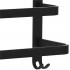 Suport prosoape pentru baie cu 2 sisteme de instalare, 3 brate, din aluminiu, 49x25cm, negru [10]
