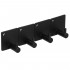 Set 4 agatatori tip cuier pentru baie, sistem fixare inclus, aluminiu, negru [12]