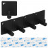 Set 4 agatatori tip cuier pentru baie, sistem fixare inclus, aluminiu, negru [19]