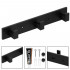 Cuier de baie pentru prosoape cu 2 sisteme instalare, aluminiu, 3 agatatori, 25x4cm, negru [10]