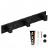 Cuier de baie pentru prosoape cu 2 sisteme instalare, aluminiu, 3 agatatori, 25x4cm, negru [11]
