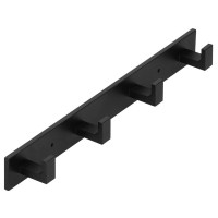 Cuier de baie pentru prosoape cu 2 sisteme instalare, aluminiu, 4 agatatori, 35x4cm, negru Cuier de baie pentru prosoape cu 2 sisteme instalare, aluminiu, 4 agatatori, 35x4cm, negru