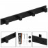 Cuier de baie pentru prosoape cu 2 sisteme instalare, aluminiu, 4 agatatori, 35x4cm, negru [10]