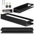Raft de baie cu 2 sisteme instalare pe perete, aluminiu, 40x10x6cm, negru [21]