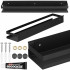 Raft de baie cu 2 sisteme instalare pe perete, aluminiu, 50x10x6cm, negru [11]