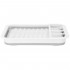 Uscator de vase pliabil, din pastic si silicon, 36x31x12cm, suport tacamuri, alb si gri [20]