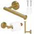 Suport hartie igienica din otel, sistem montare inclus, 16cm, auriu perlat [5]