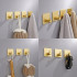 Set 4 agatatori tip cuier pentru baie, sistem fixare inclus, aluminiu, auriu [13]