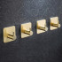 Set 4 agatatori tip cuier pentru baie, sistem fixare inclus, aluminiu, auriu [15]