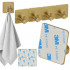 Set 4 agatatori tip cuier pentru baie, sistem fixare inclus, aluminiu, auriu [5]