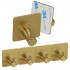Set 4 agatatori tip cuier pentru baie, sistem fixare inclus, aluminiu, auriu [6]