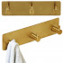 Cuier de baie pentru prosoape, montare fara gaurire, otel, 3 agatatori, 18x4.5cm, auriu [2]