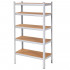 Raft metalic depozitare cu 5 polite MDF, capacitate 675 kg, 75x30x150 cm, argintiu [13]