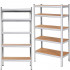 Raft metalic depozitare cu 5 polite MDF, capacitate 675 kg, 75x30x150 cm, argintiu [5]