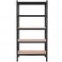 Raft metalic depozitare cu 5 polite MDF, capacitate 675 kg, 75x30x150 cm, negru [21]