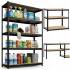 Raft metalic depozitare cu 5 polite MDF, capacitate 675 kg, 75x30x150 cm, negru [23]
