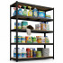 Raft metalic depozitare cu 5 polite MDF, capacitate 675 kg, 75x30x150 cm, negru [24]