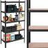 Raft metalic depozitare cu 5 polite MDF, capacitate 675 kg, 75x30x150 cm, negru [9]