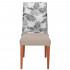 Husa universala pentru scaun, marime universala, poliester si spandex, 38x70cm, gri cu model floral [15]