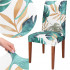 Husa pentru scaun, marime universala, poliester si spandex, 38x70cm, verde cu model floral [4]