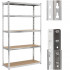 Raft metalic de depozitare cu 5 polite reglabile MDF, structura zincata, capacitate 1000 kg, 120x45x205 cm, gri [3]